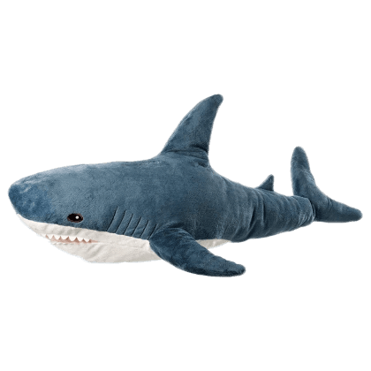 Picture of a shark plush named Blahaj from Ikea